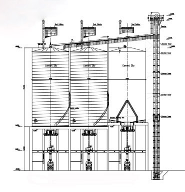Проектный чертеж цементного силоса