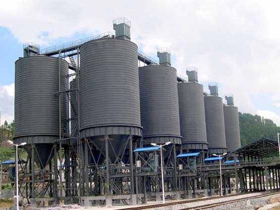 steel silo for bauxite storage