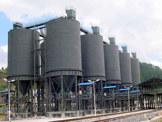 steel silo for desulfurizer powder