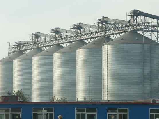 steel silo for gypsum storage