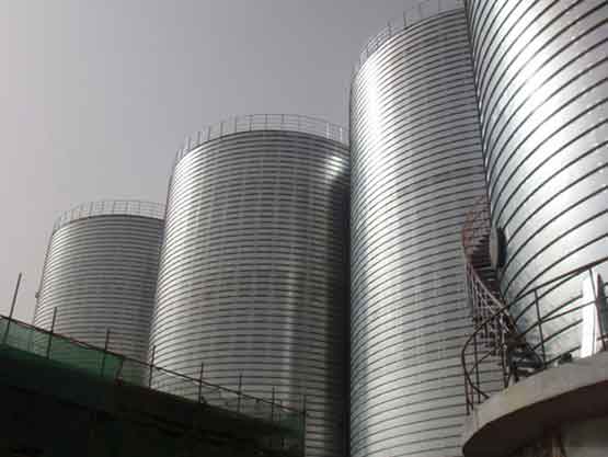 steel silo for magnesia slag storage