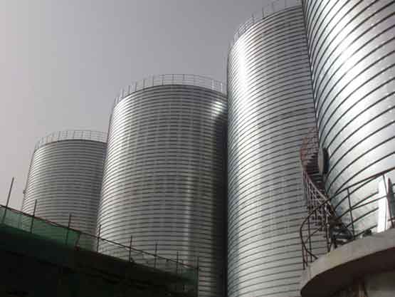 steel silo for magnesia slag storage